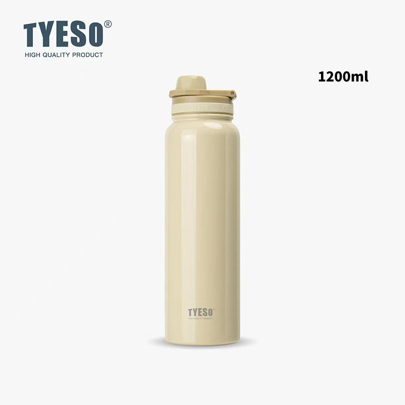 SG Ready Stock Tyeso 1200ml Large Sports Water Bottle with Handle Vacuum Insulated Double-Layer Stainless Steel Cup