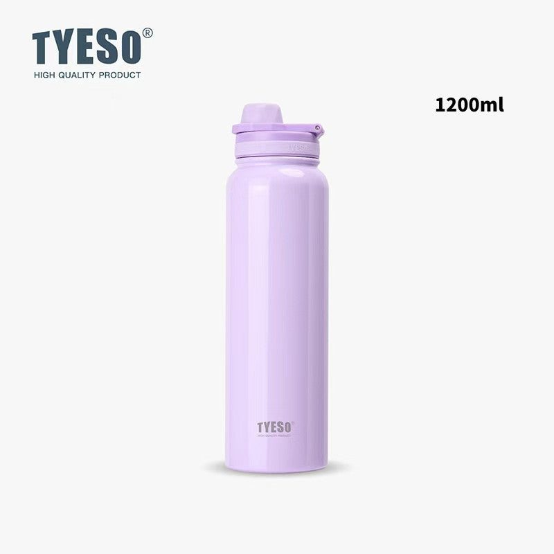 SG Ready Stock Tyeso 1200ml Large Sports Water Bottle with Handle Vacuum Insulated Double-Layer Stainless Steel Cup