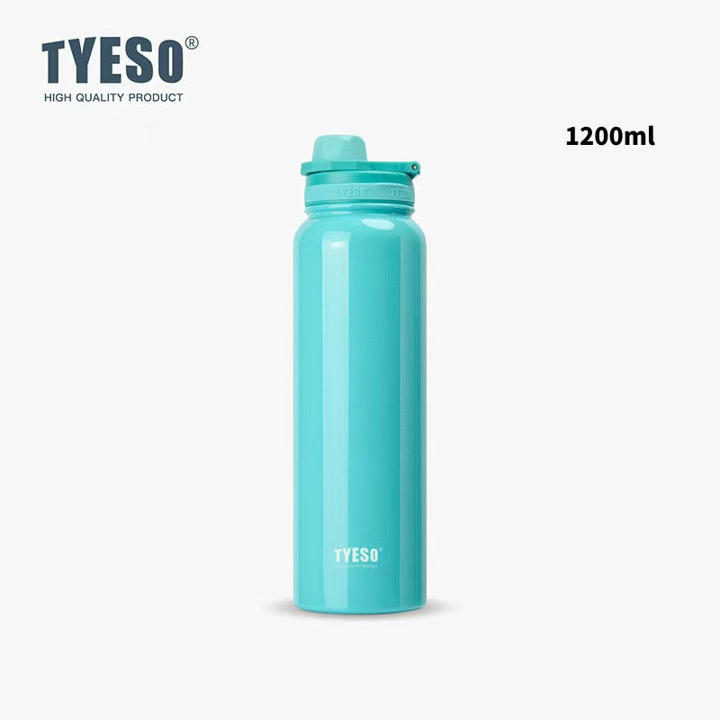 SG Ready Stock Tyeso 1200ml Large Sports Water Bottle with Handle Vacuum Insulated Double-Layer Stainless Steel Cup