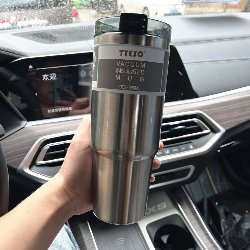 Stainless Steel Car Cup with straw lid thermal tumbler mug & Coffee cup