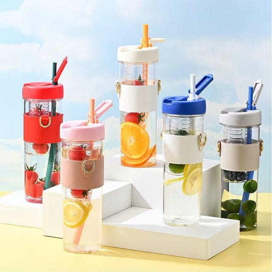 850ml Straw Cup Ins Water Bottle Portable outdoor Tea cup and Large Capacity mug