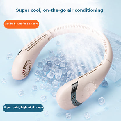 Teacher's Day Gift Rechargeable Portable USB Leafless Cooling Outdoor Sports Personal Hanging Neck Fan