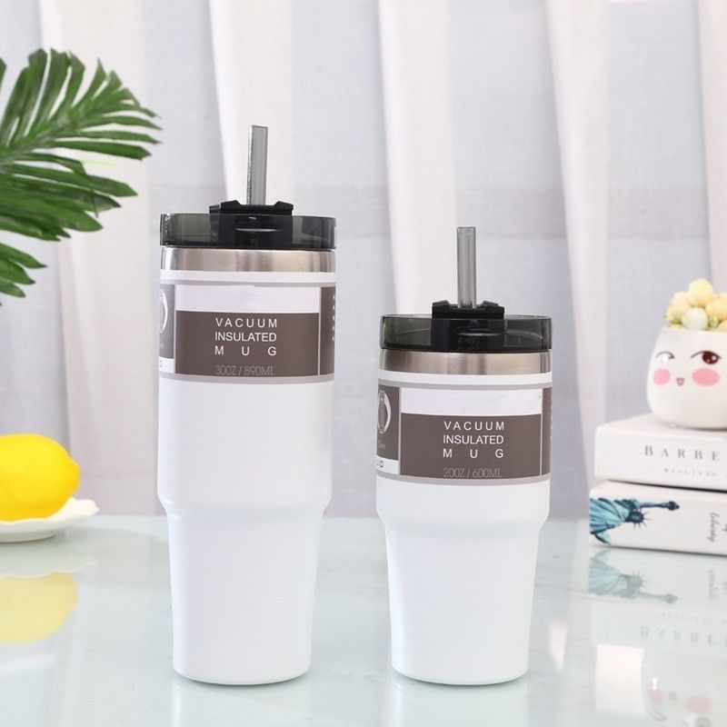 Stainless Steel Car Cup with straw lid thermal tumbler mug & Coffee cup