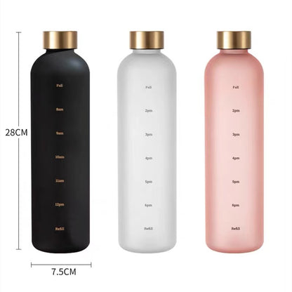 🇸🇬 Ready Stock 1000ml Tritan BPA Free Water Bottle with portable large capacity for Leak proof&Time scales Sport