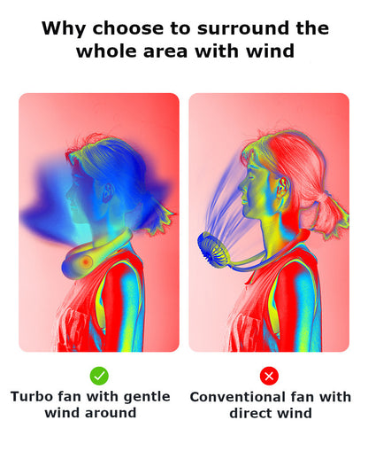Teacher's Day Gift Rechargeable Portable USB Leafless Cooling Outdoor Sports Personal Hanging Neck Fan