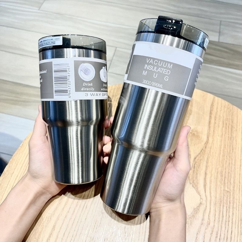 Stainless Steel Car Cup with straw lid thermal tumbler mug & Coffee cup