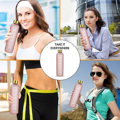 🇸🇬 Ready Stock 1000ml Tritan BPA Free Water Bottle with portable large capacity for Leak proof&Time scales Sport