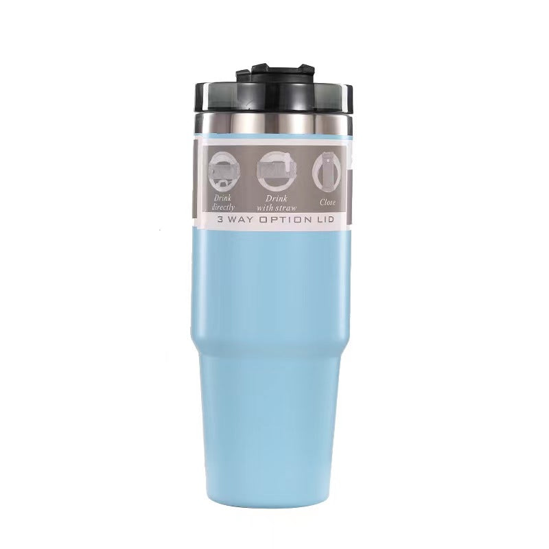 Stainless Steel Car Cup with straw lid thermal tumbler mug & Coffee cup